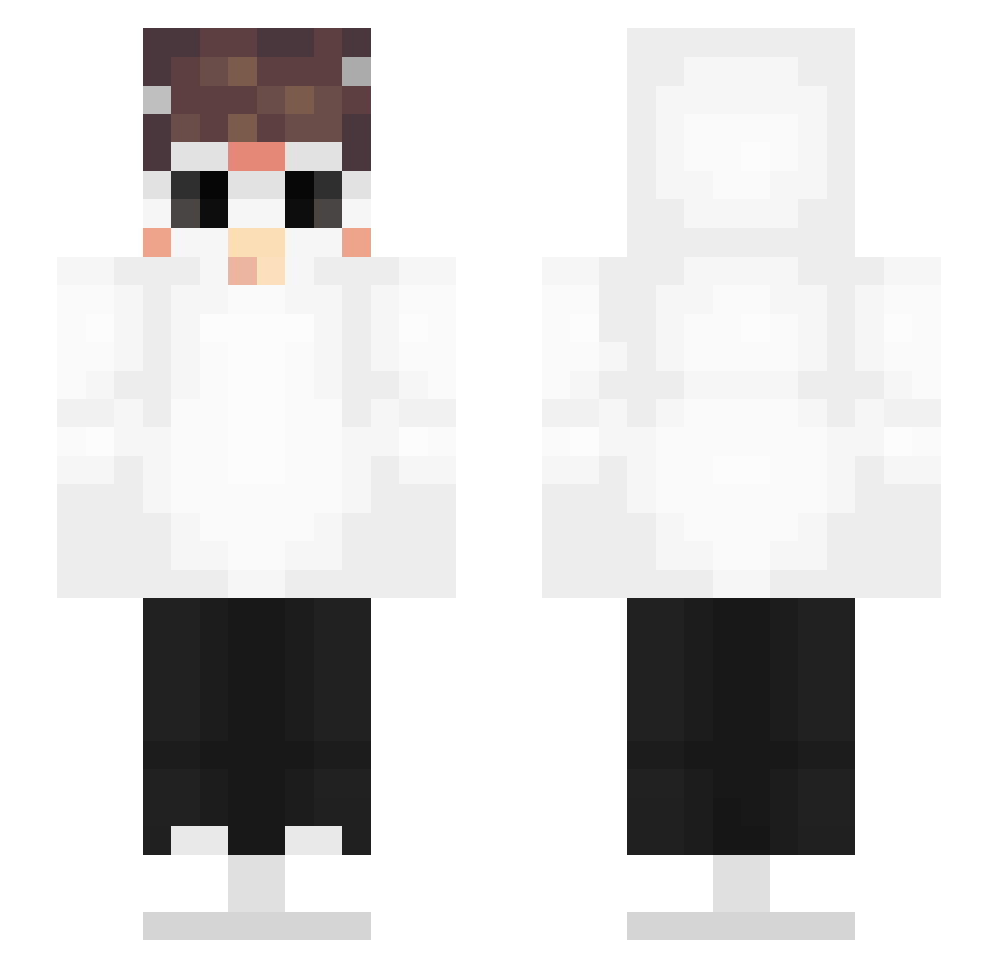 servaler Minecraft skin, front and back view