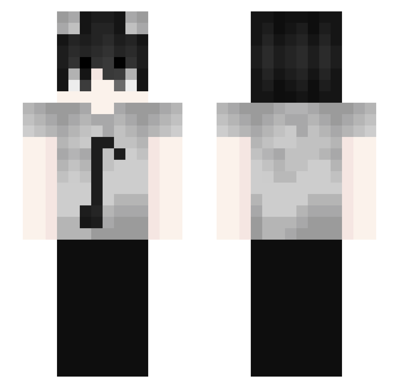 Wiltedv Minecraft skin, front and back view