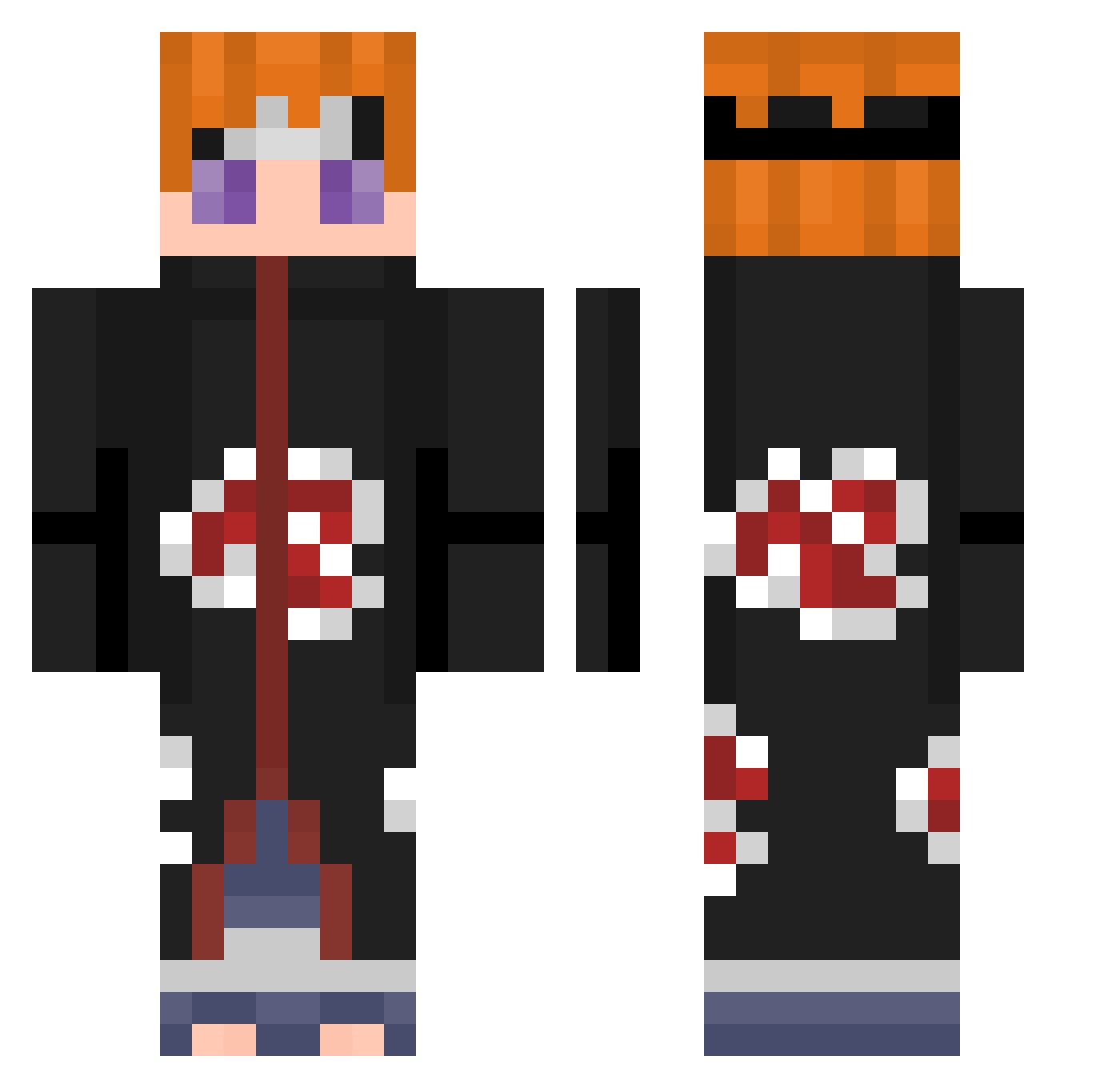 LilPain24 Minecraft skin, front and back view