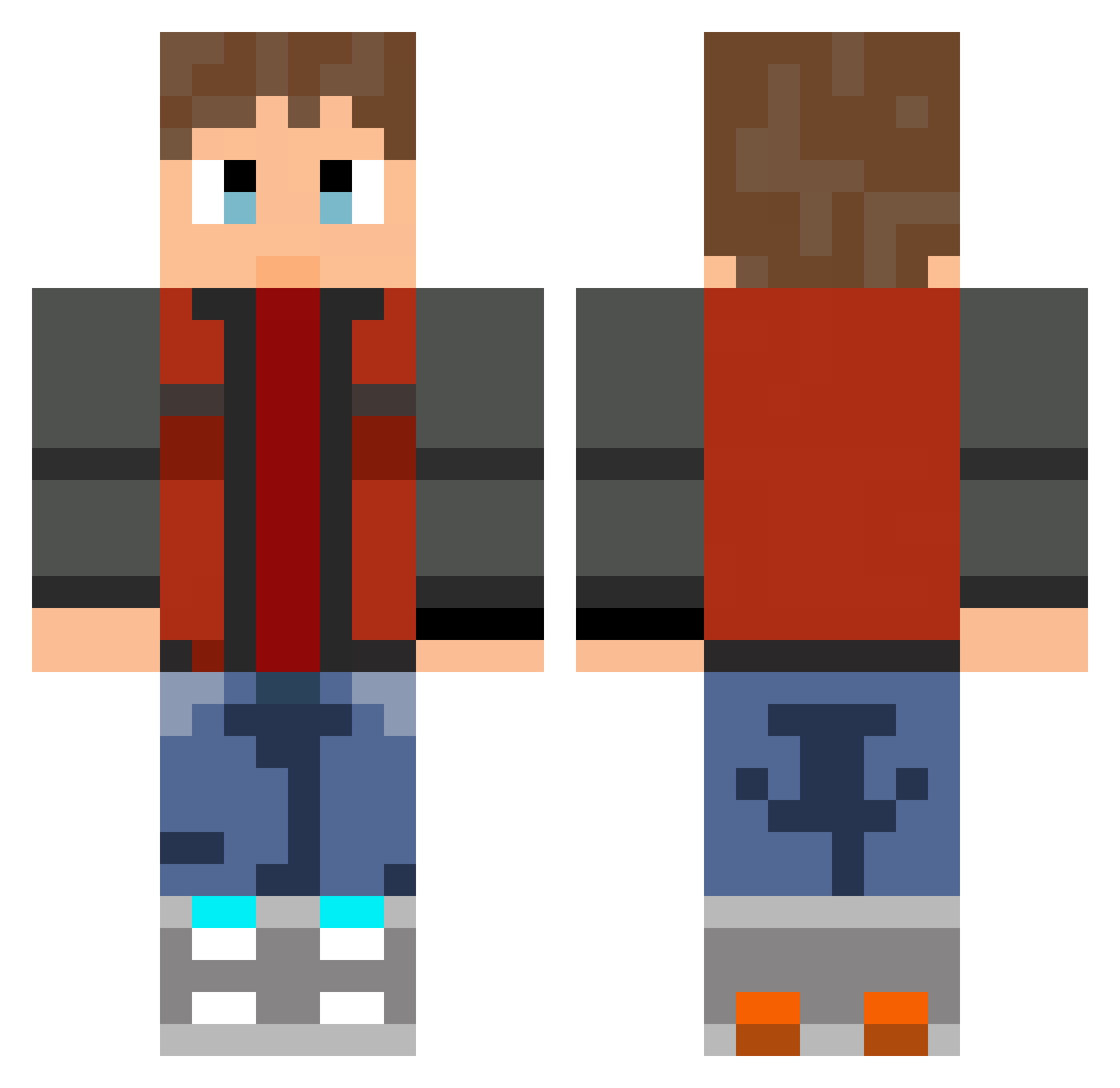 BAdamzkiii Minecraft skin, front and back view