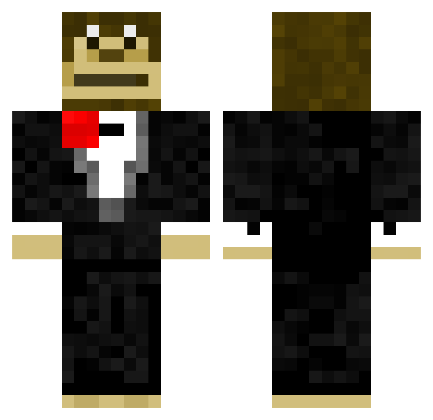 Trembling Minecraft skin, front and back view
