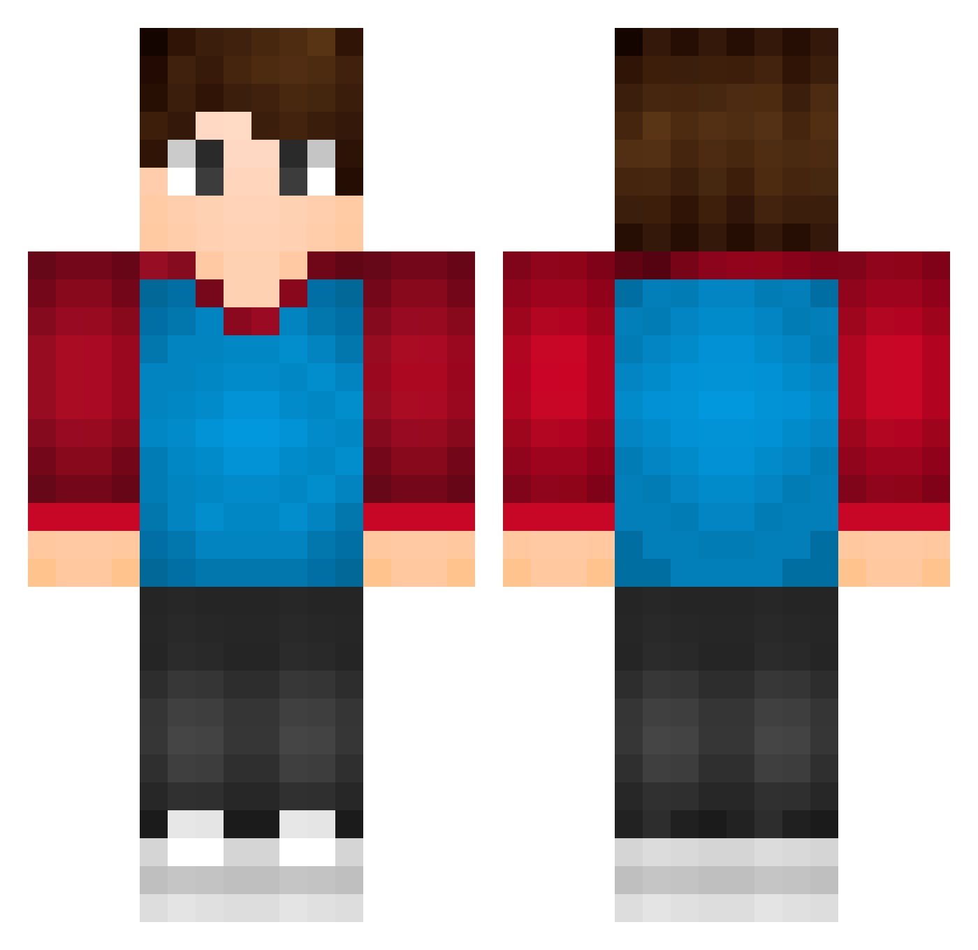 skibby Minecraft skin, front and back view