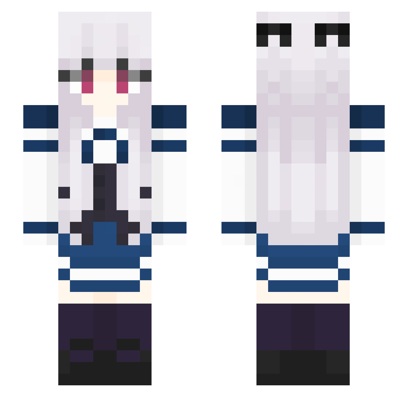RealRayvn Minecraft skin, front and back view