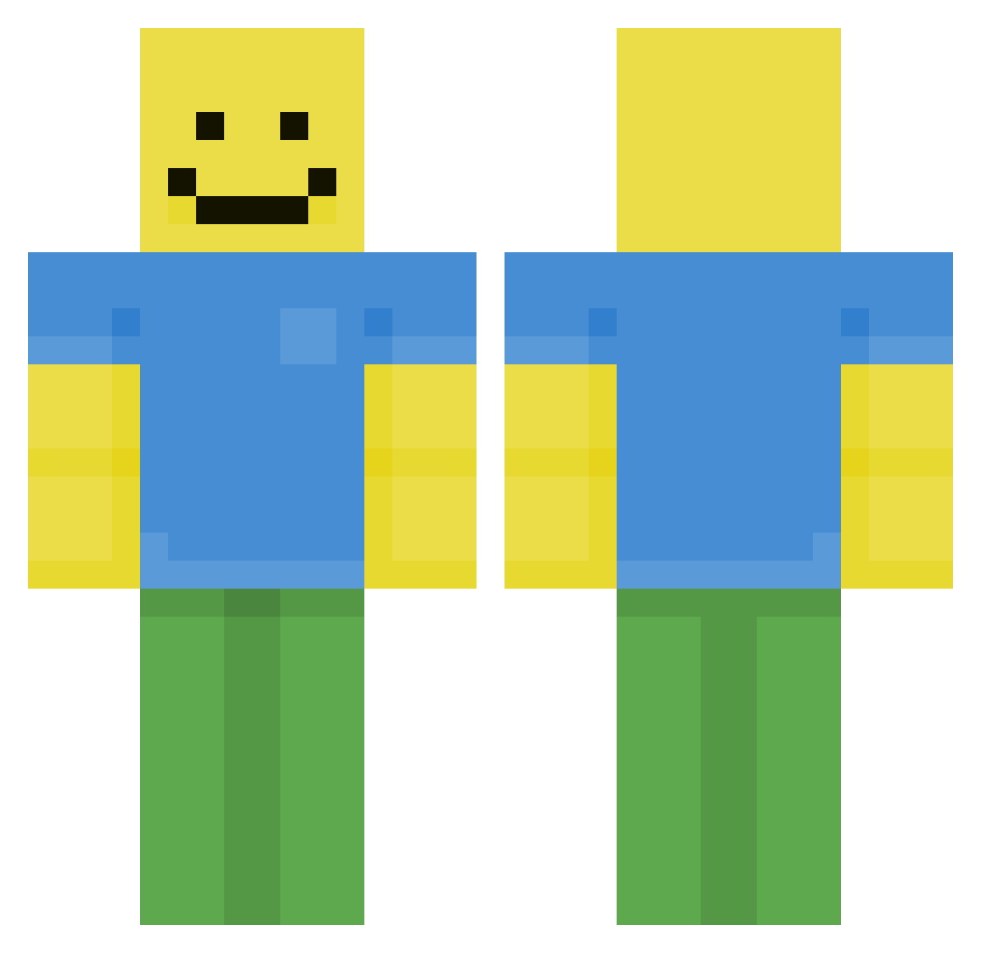 Fedee71 Minecraft skin, front and back view