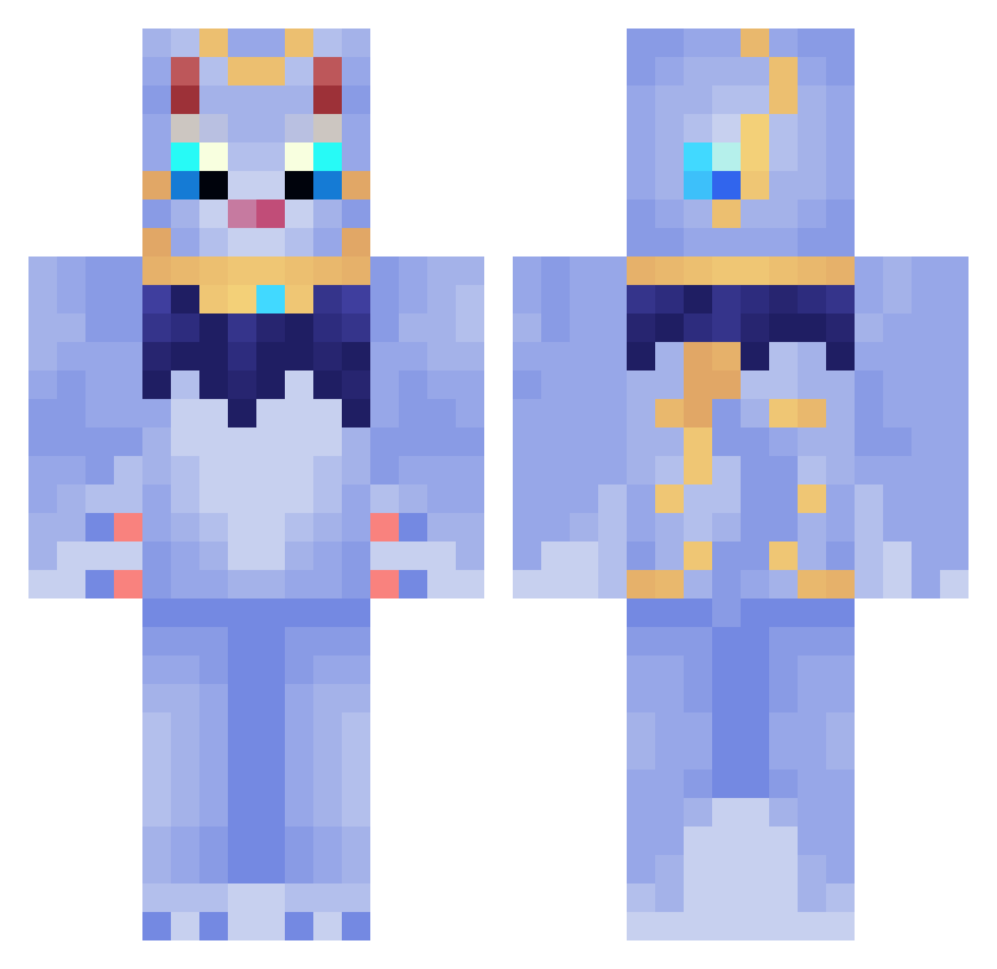 lelreys Minecraft skin, front and back view