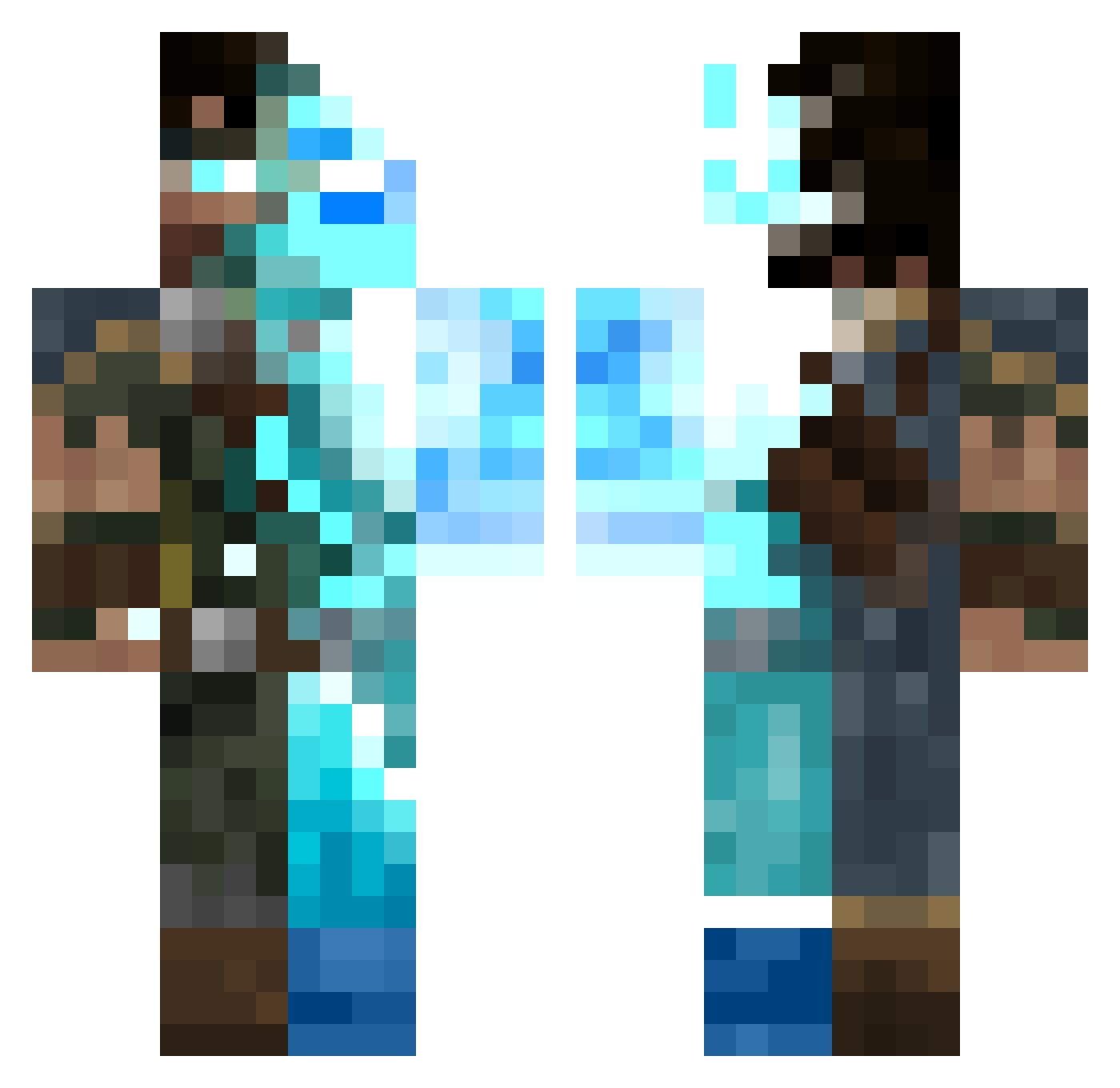 Hop_Gop Minecraft skin, front and back view