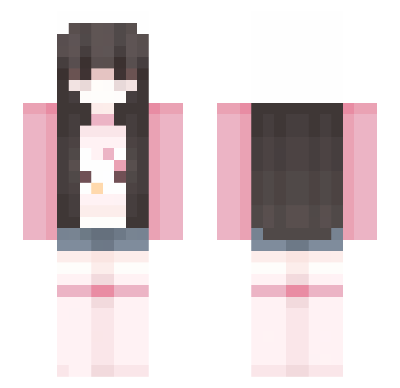 yumemmi Minecraft skin, front and back view