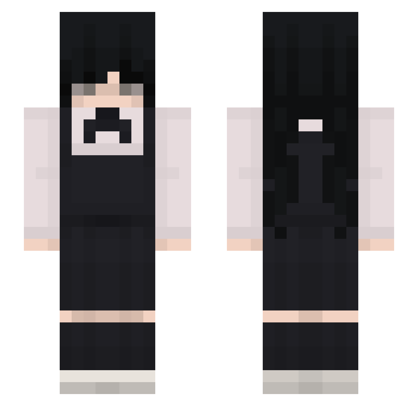 Kibulax Minecraft skin, front and back view