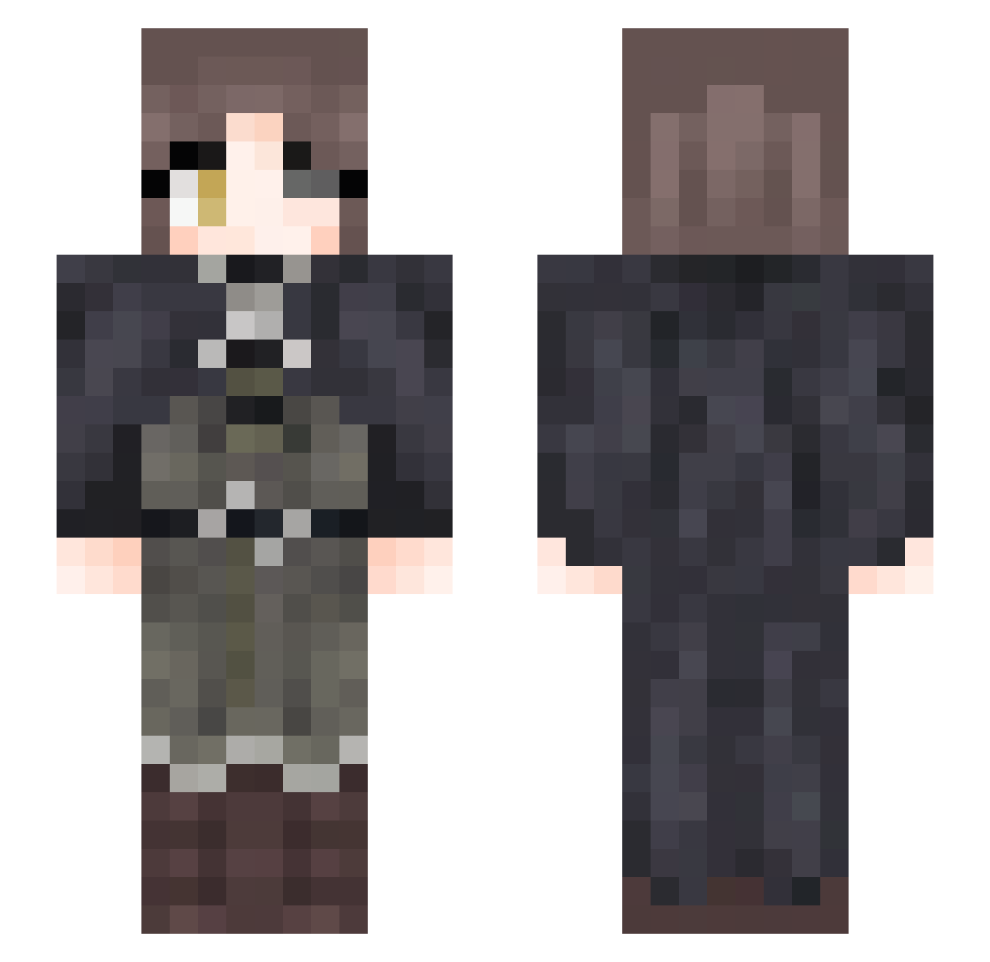 Shamapida Minecraft skin, front and back view
