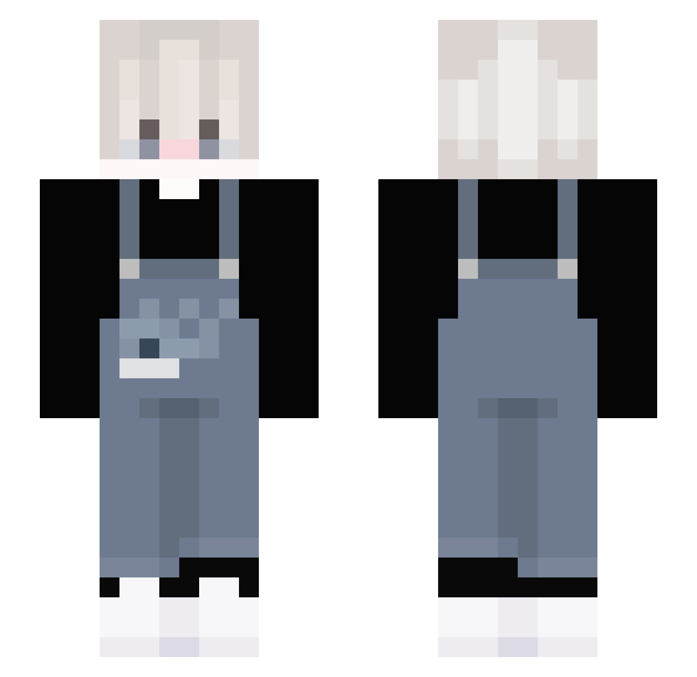 Shiro_SamaX Minecraft skin, front and back view