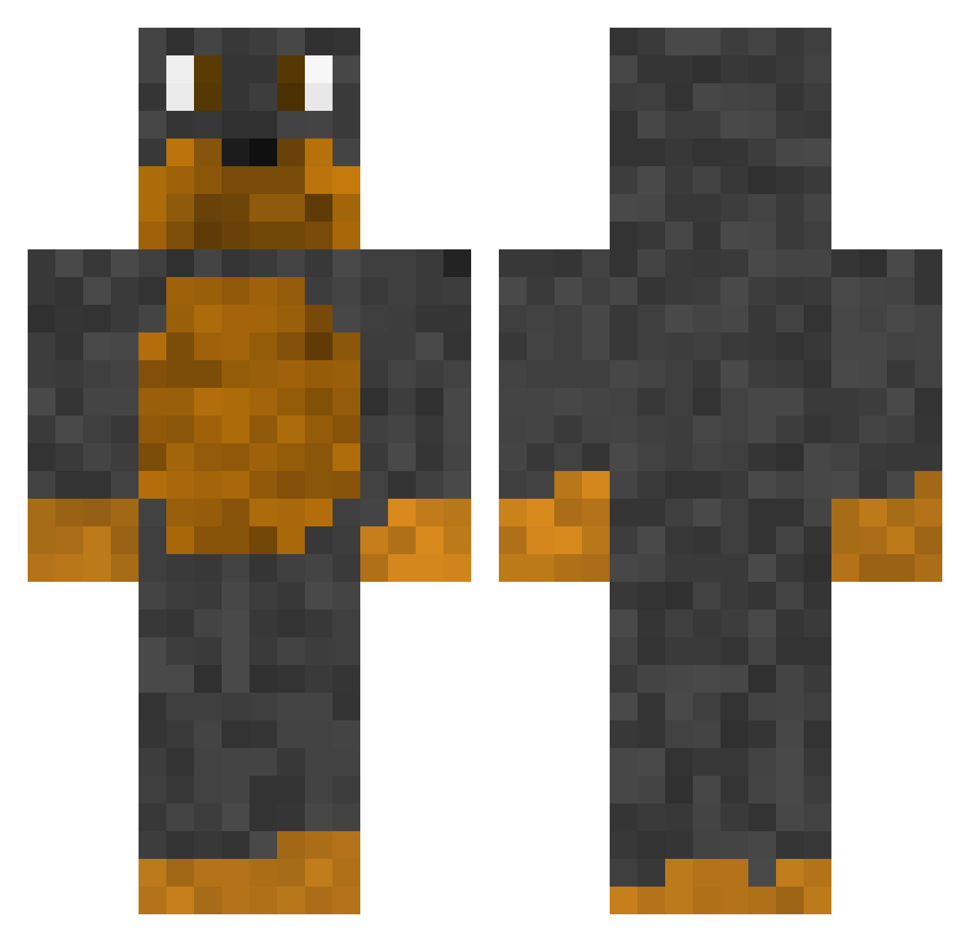 cpuvs1r Minecraft skin, front and back view