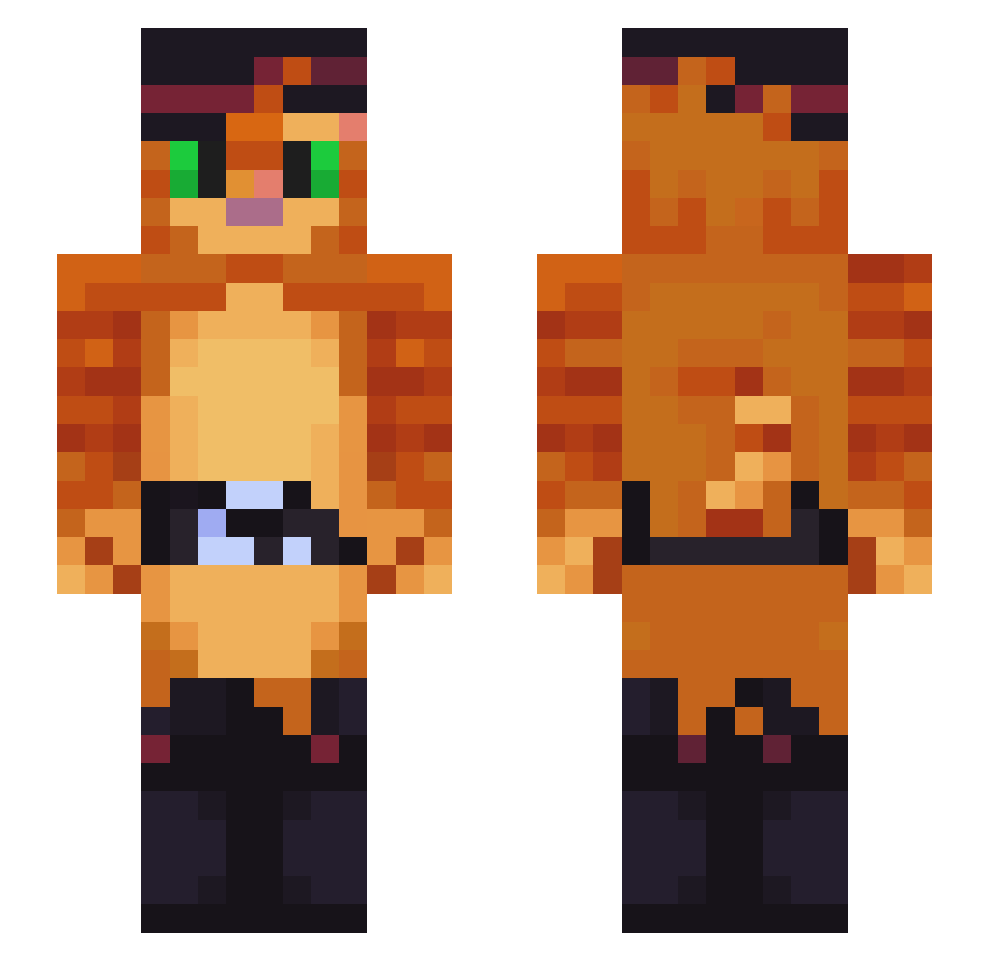 EnderEnded173 Minecraft skin, front and back view