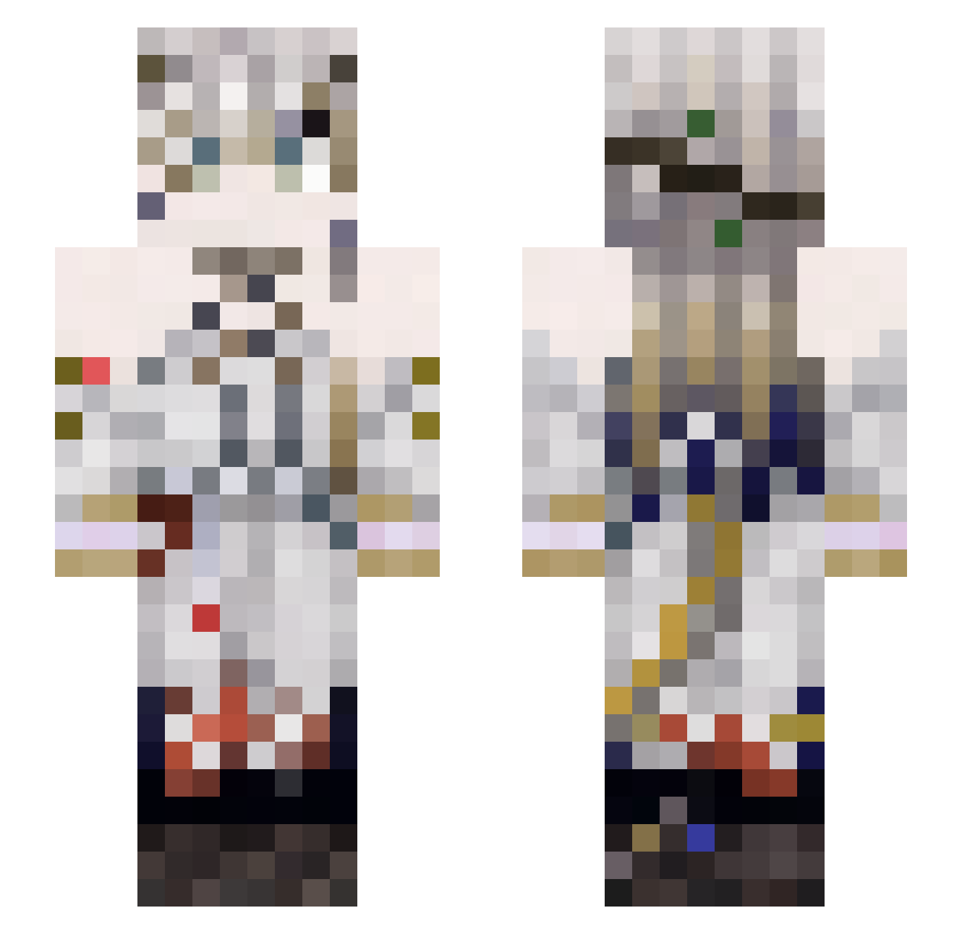 cynik Minecraft skin, front and back view