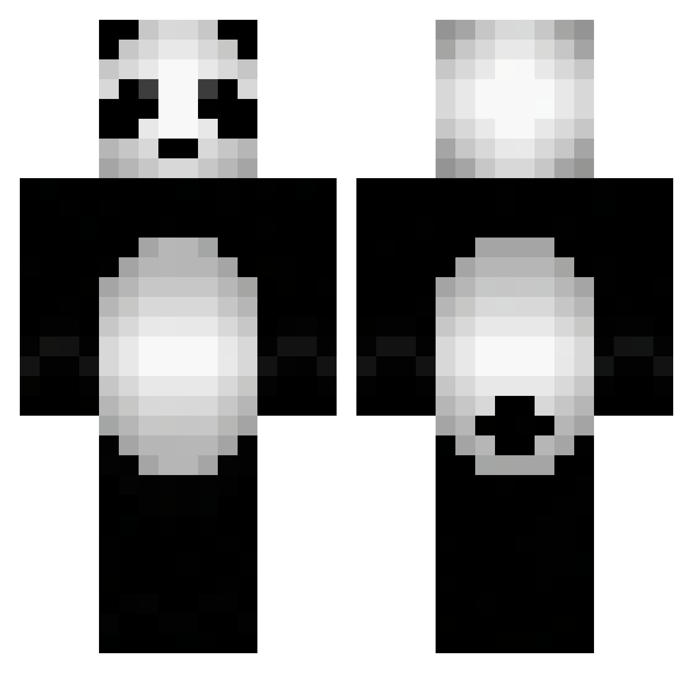 RipPanda1 Minecraft skin, front and back view