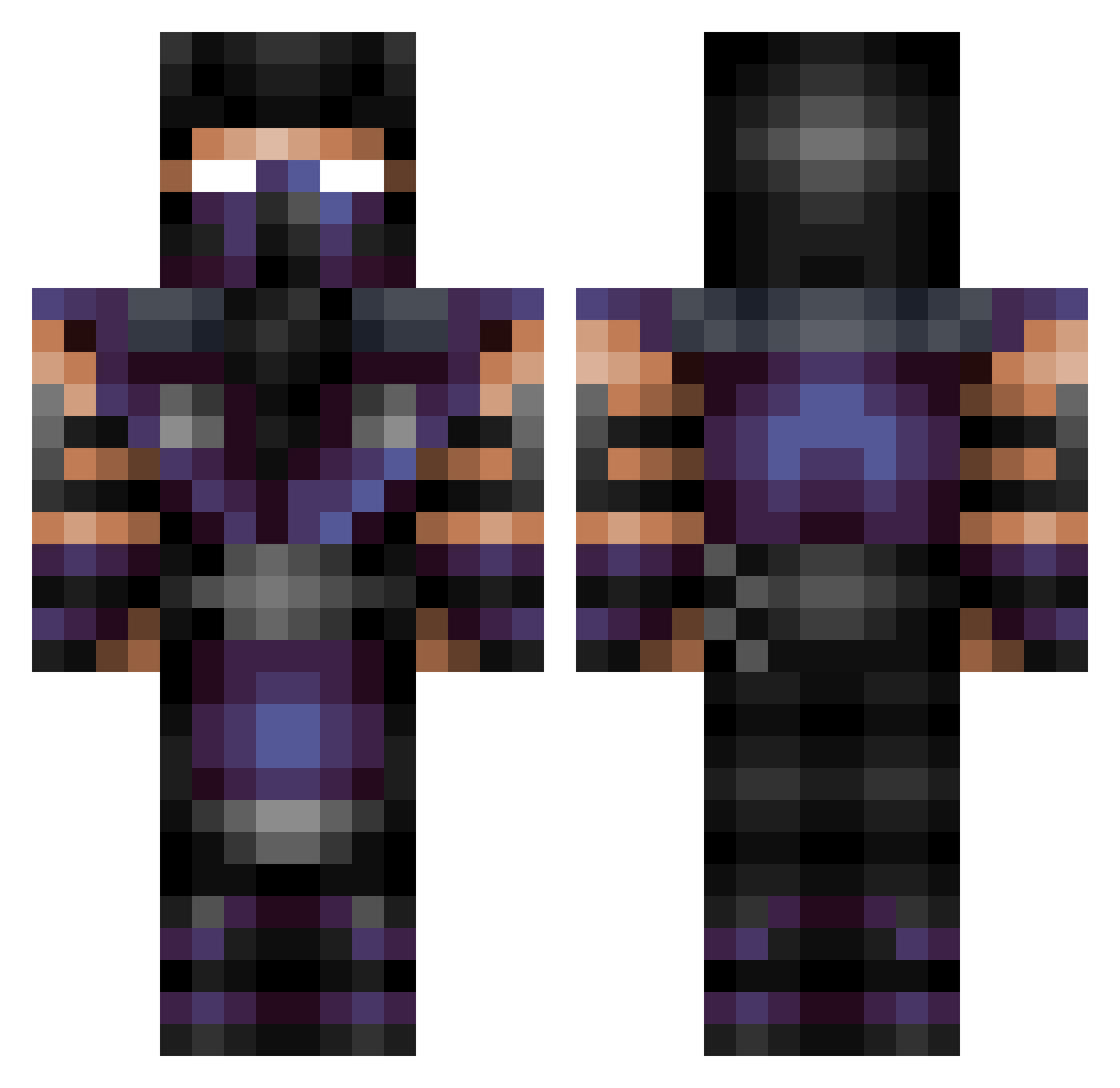 DogFilterFTW Minecraft skin, front and back view