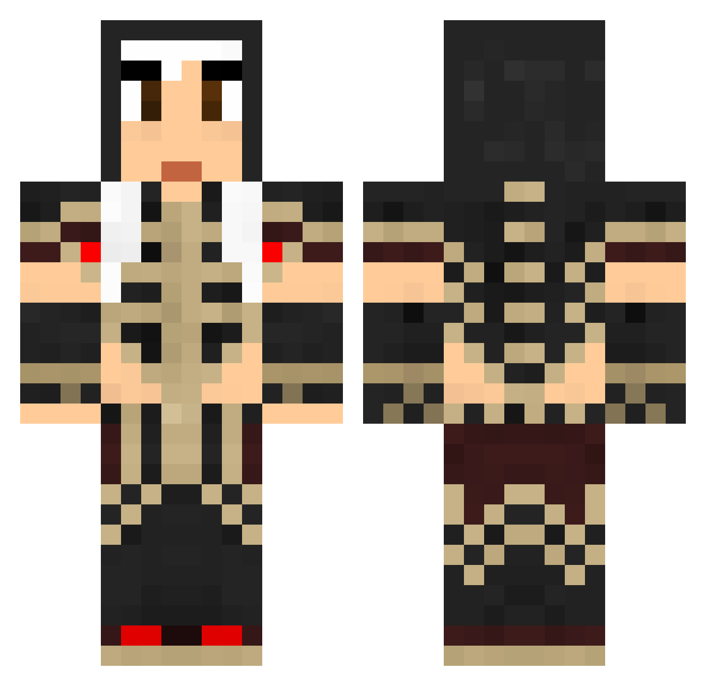 Cynthea Minecraft skin, front and back view
