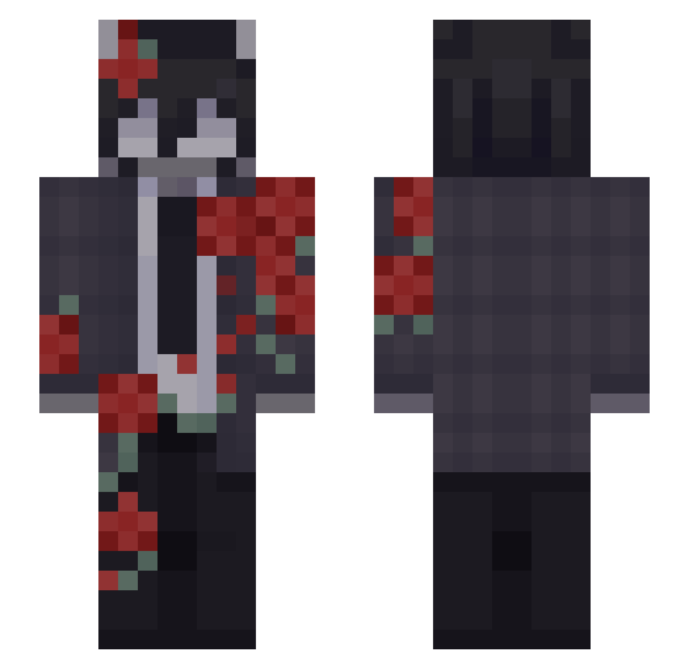 HolooKun Minecraft skin, front and back view