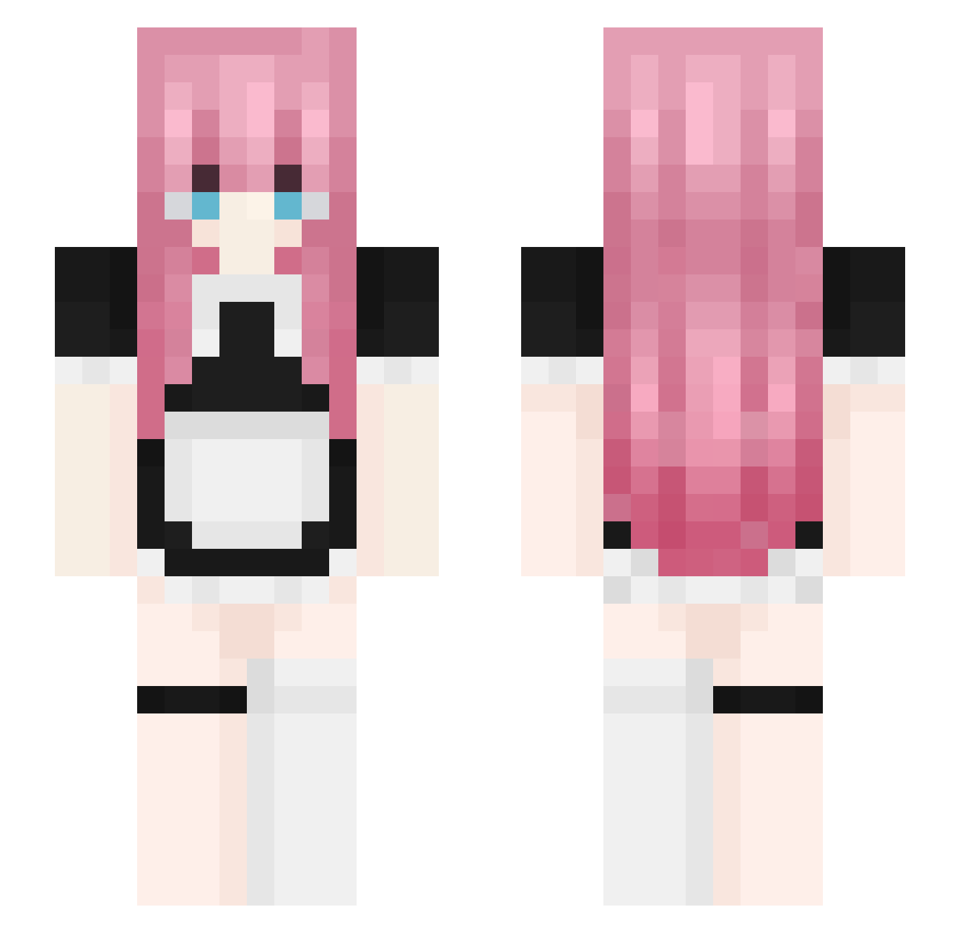 zk9y Minecraft skin, front and back view