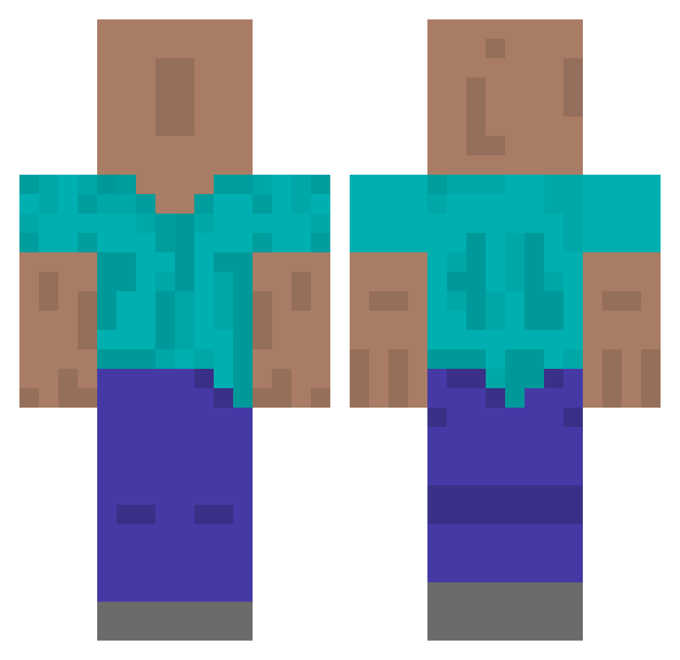 Vara2220 Minecraft skin, front and back view
