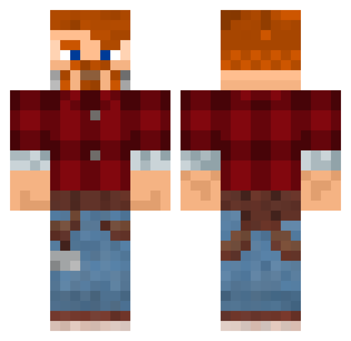 Slow2L Minecraft skin, front and back view