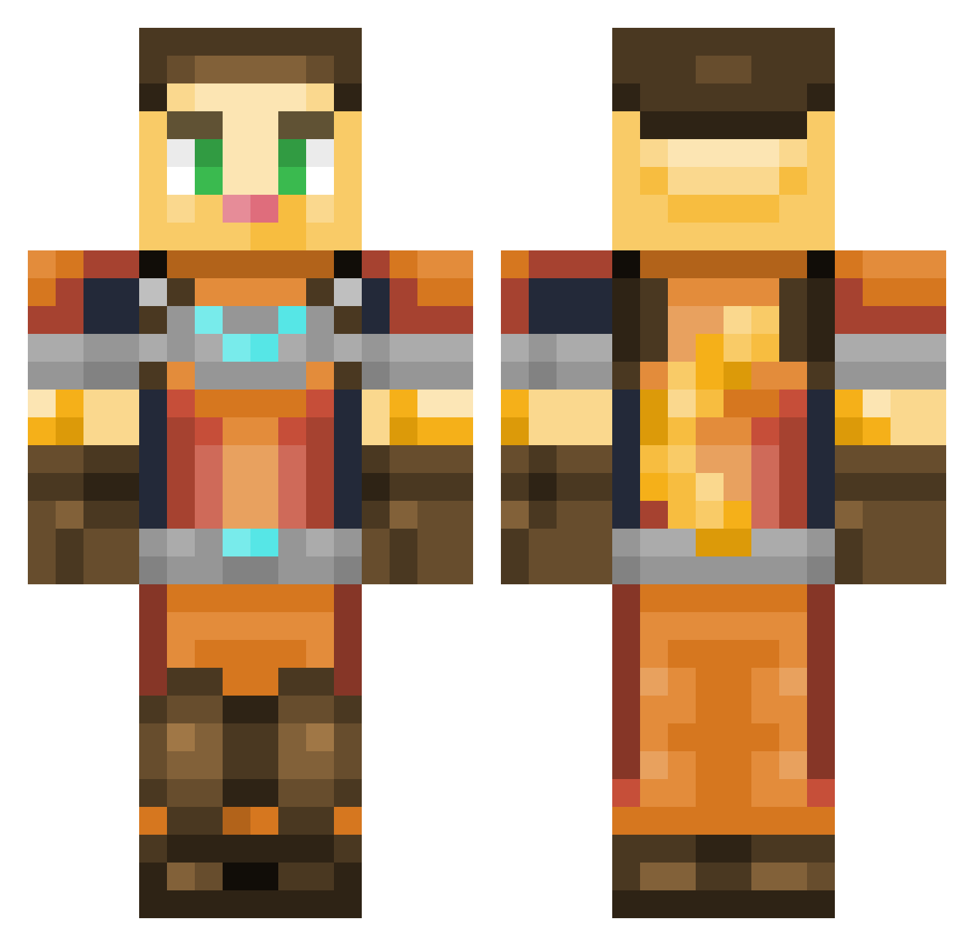 MrSwager Minecraft skin, front and back view