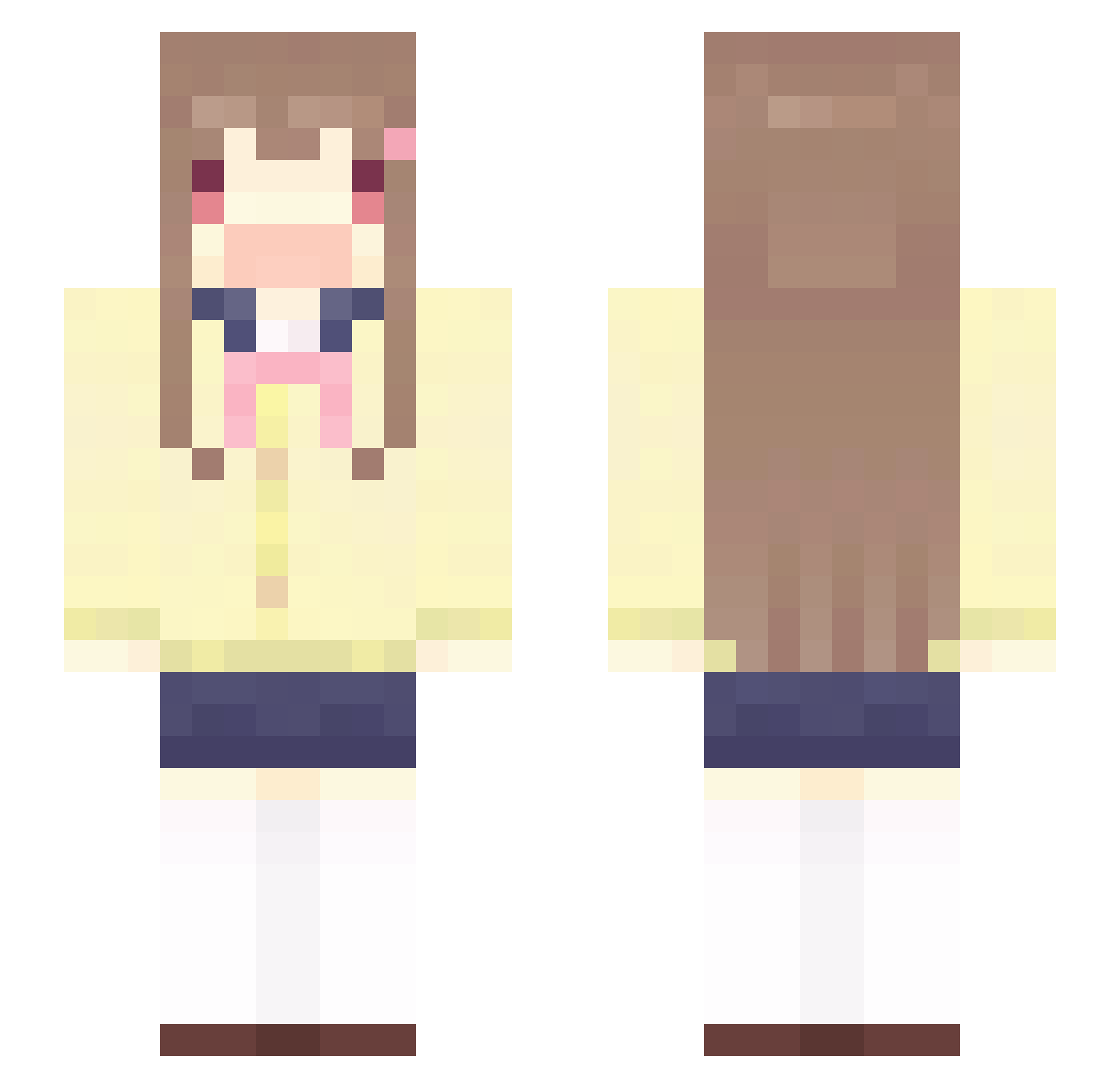 suwio Minecraft skin, front and back view