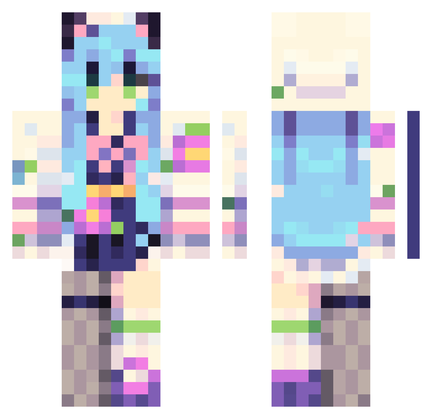 Sevgisizbuyudum Minecraft skin, front and back view