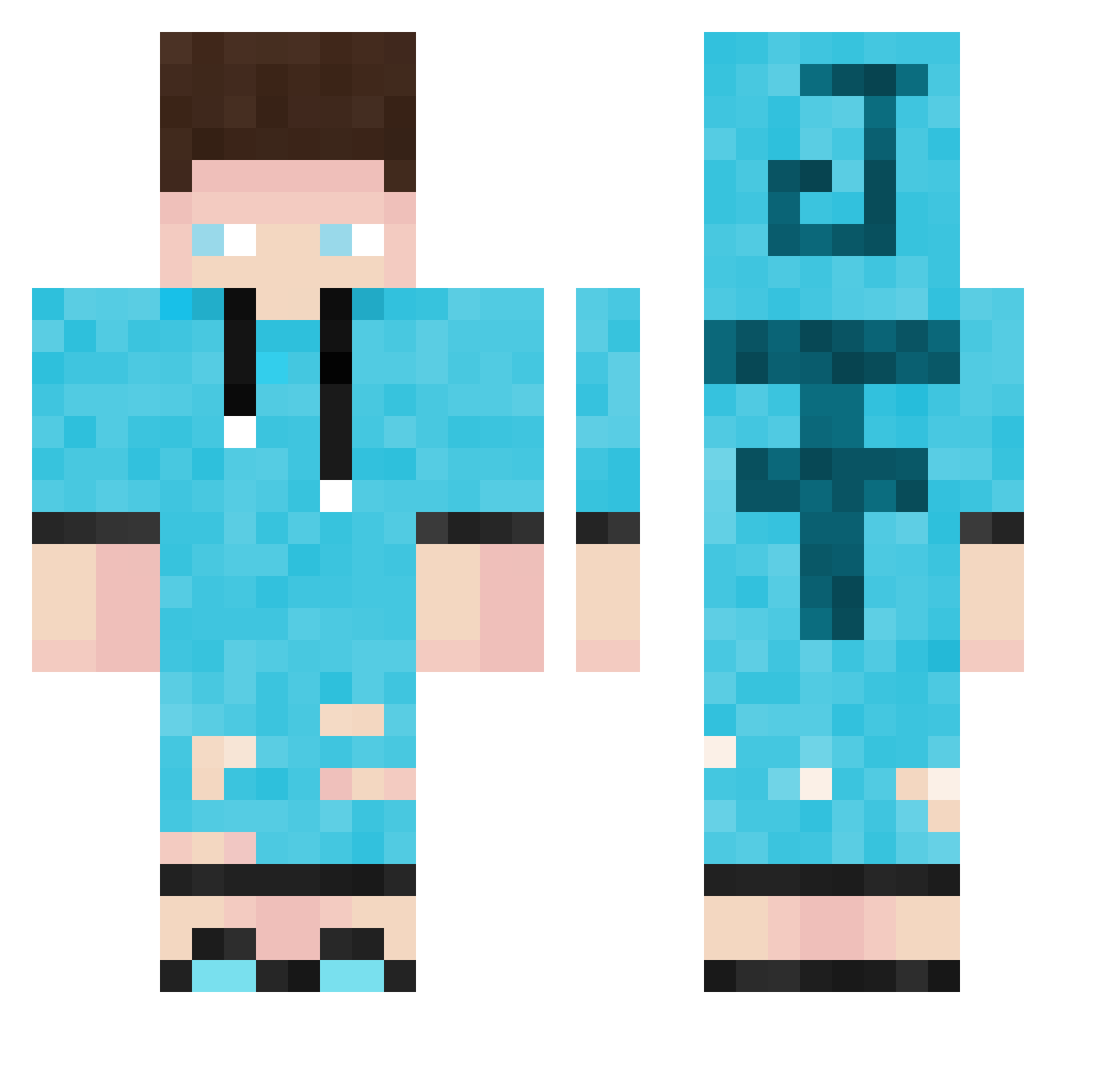 Simi0810 Minecraft skin, front and back view