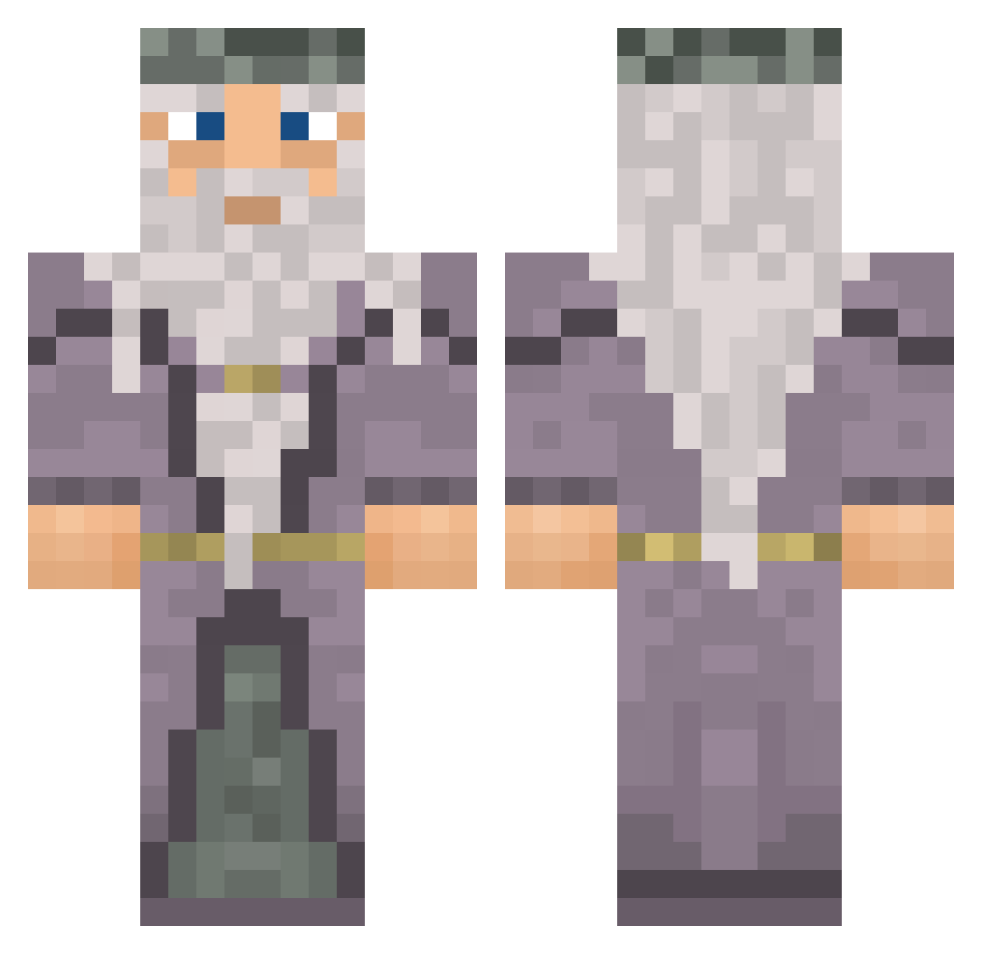 __DavyJones__ Minecraft skin, front and back view