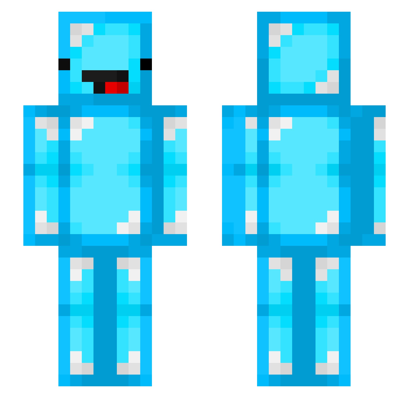ShorProfy Minecraft skin, front and back view