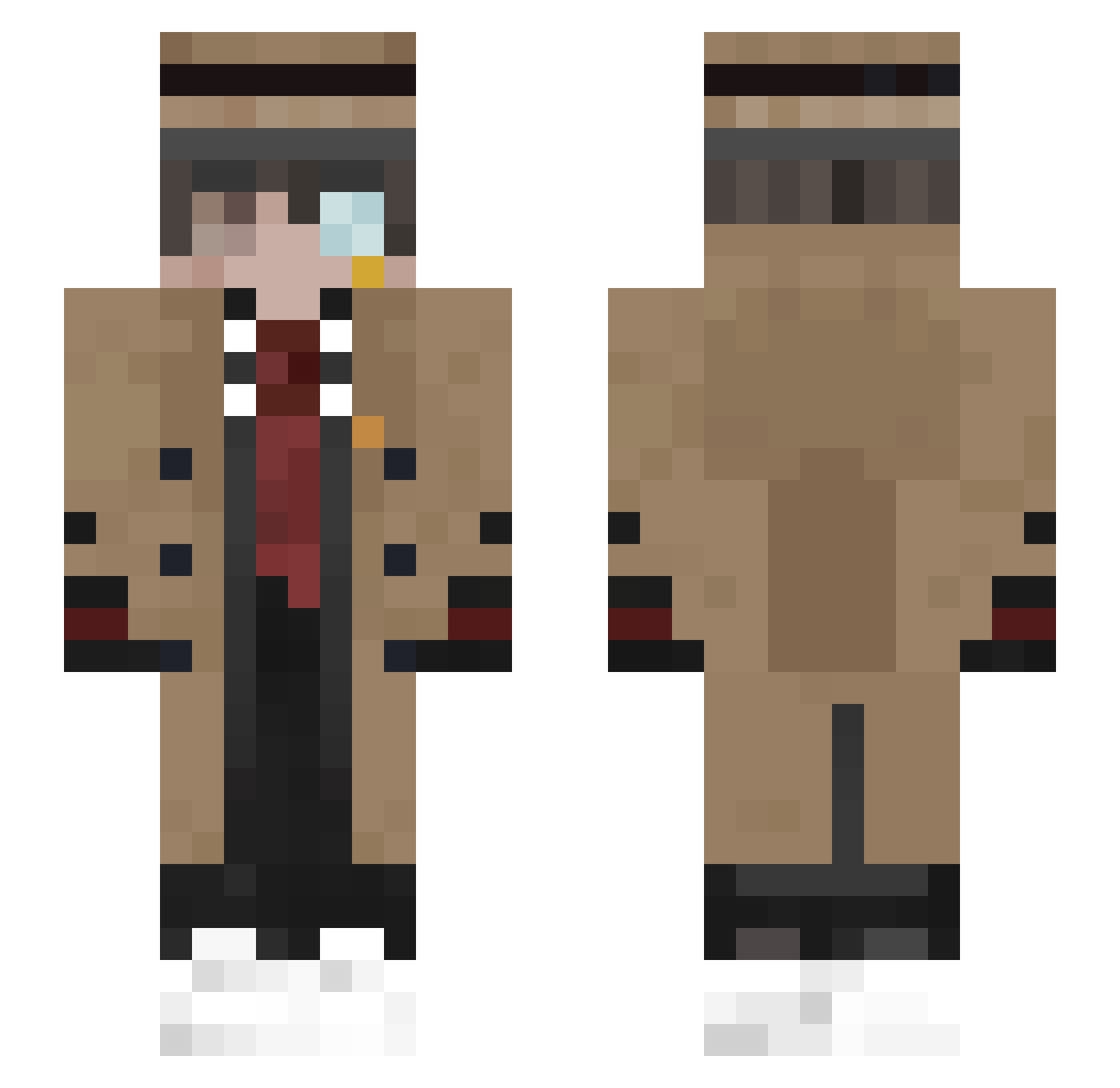 Tyrben Minecraft skin, front and back view