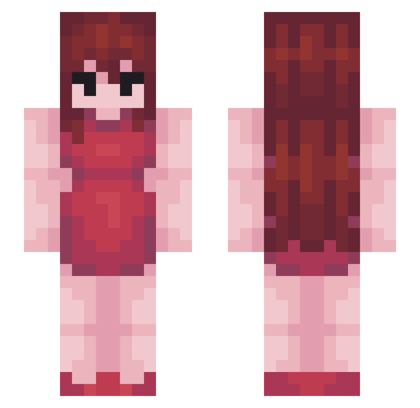 AlohaGirlOL Minecraft skin, front and back view
