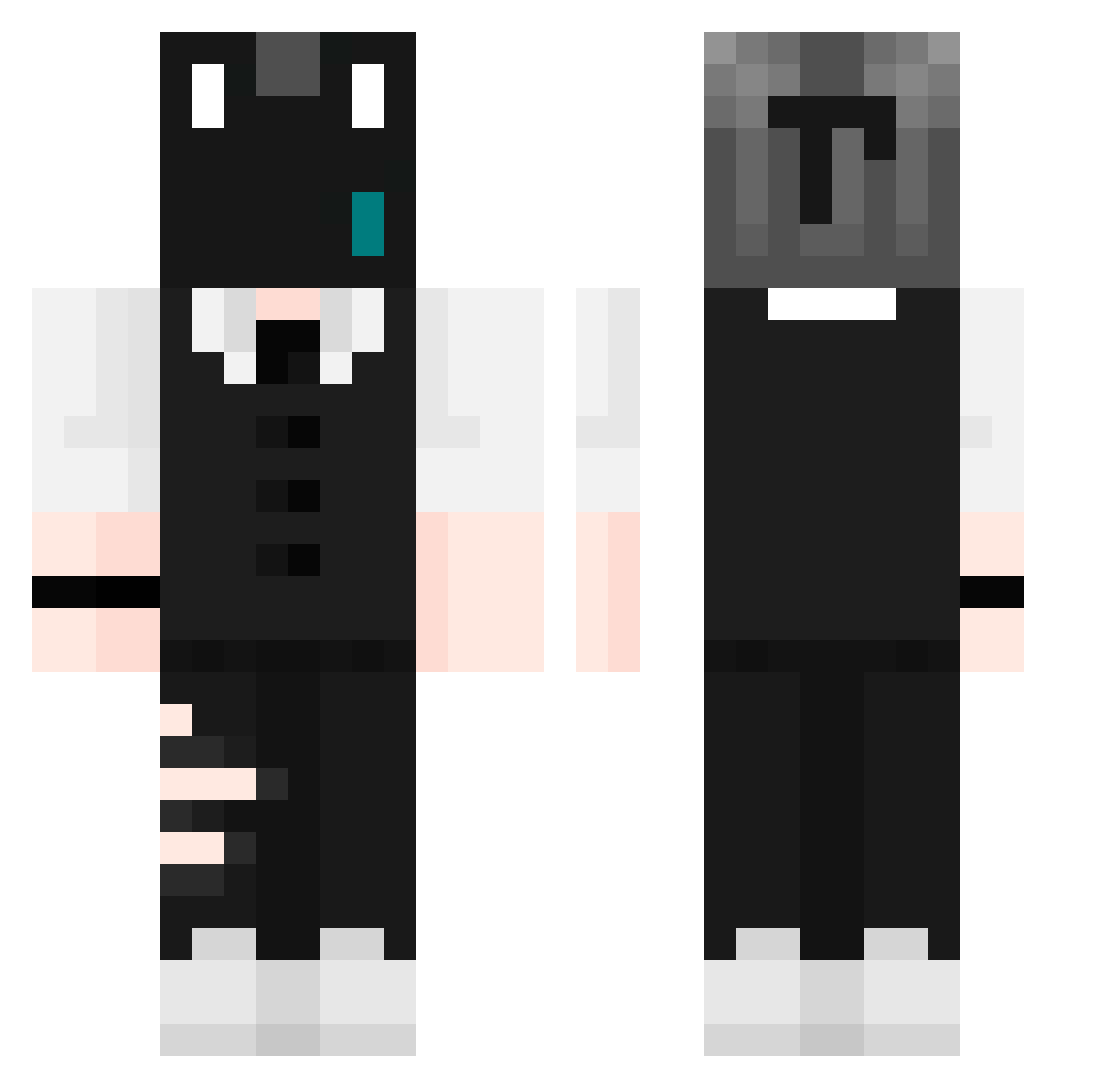 SAMYOUTUBEW Minecraft skin, front and back view