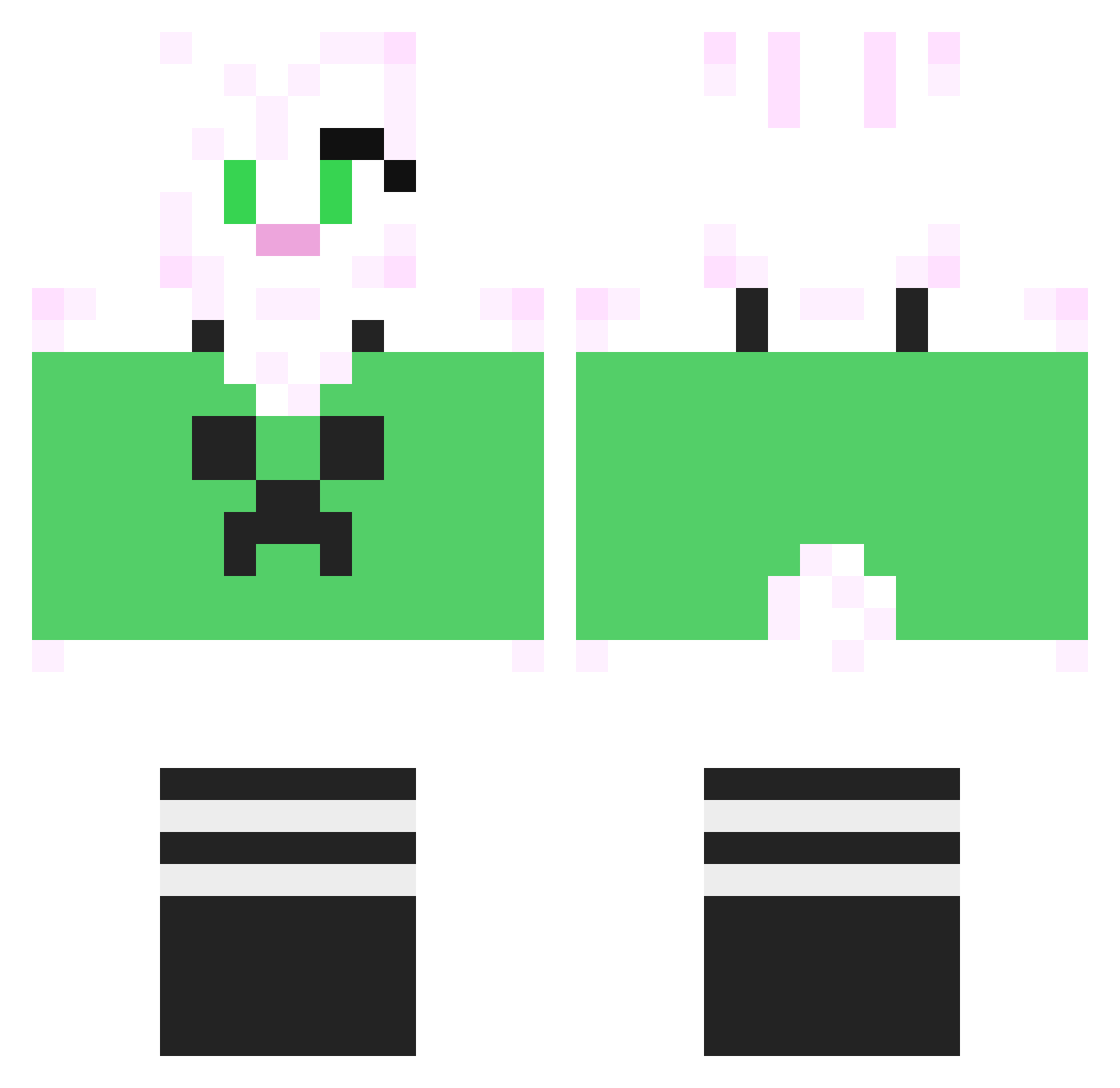Creeper1550 Minecraft skin, front and back view