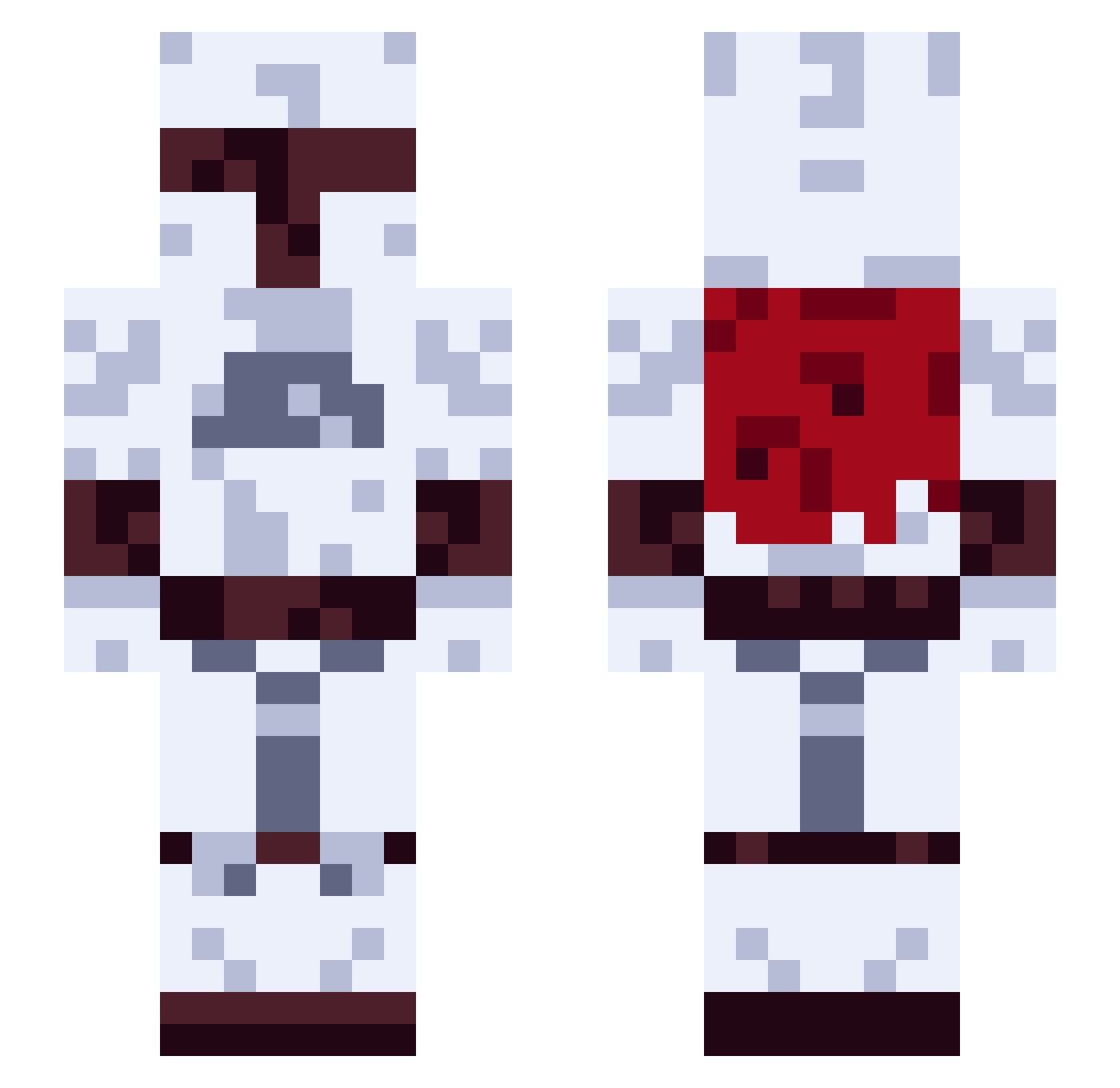 HeziAli Minecraft skin, front and back view