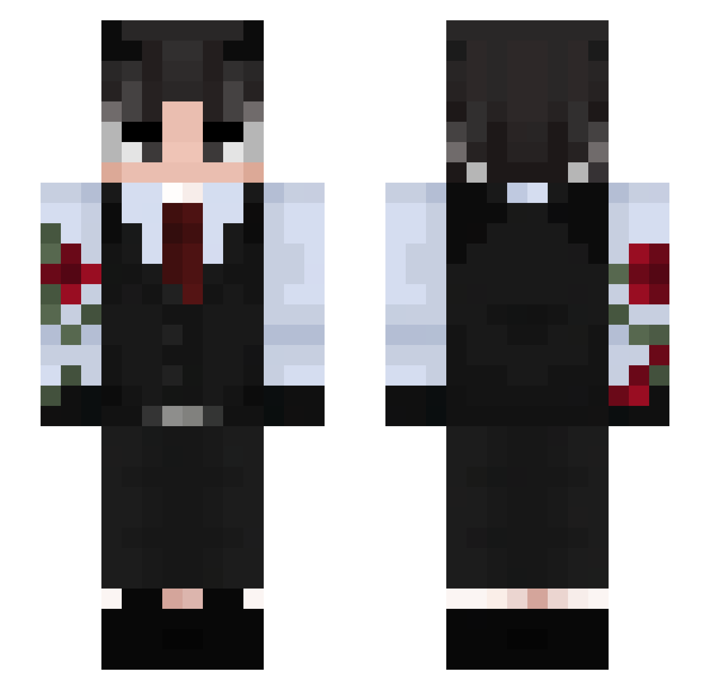 KillAur4King Minecraft skin, front and back view