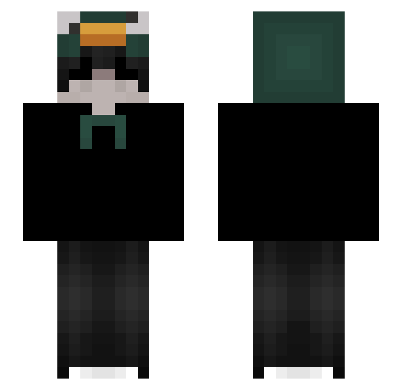 Errebete Minecraft skin, front and back view