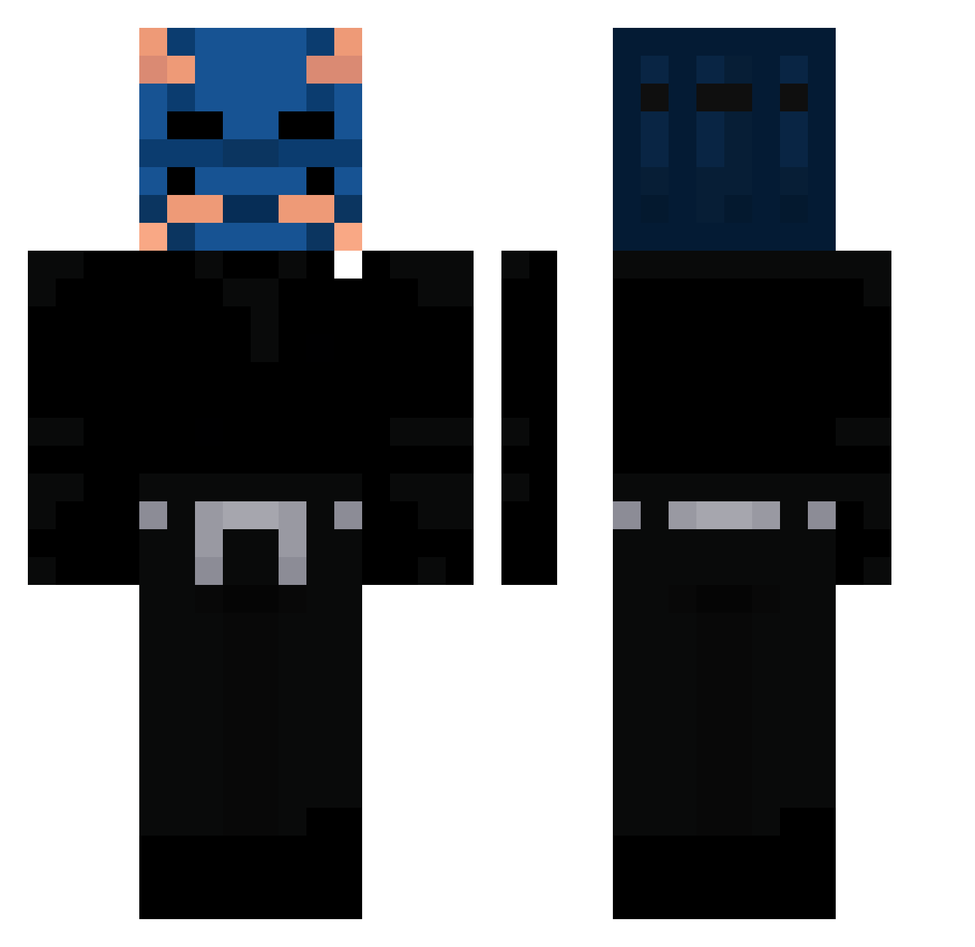 Yzx Minecraft skin, front and back view