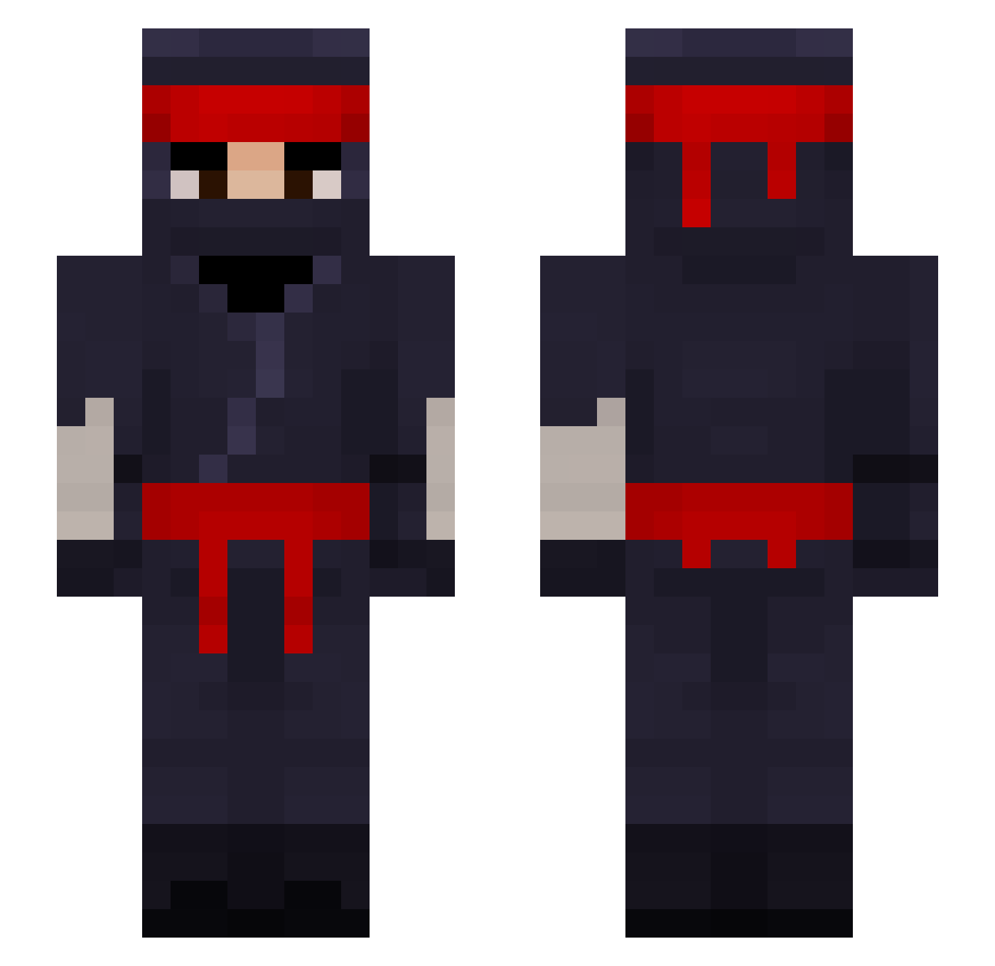 RapidRay Minecraft skin, front and back view