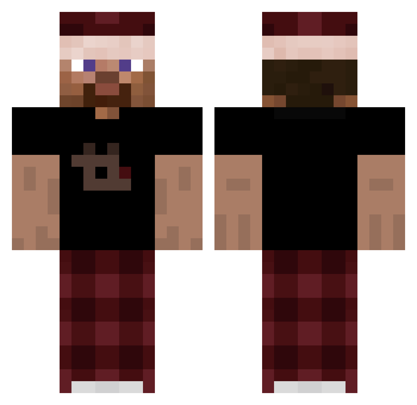 Tapioc Minecraft skin, front and back view