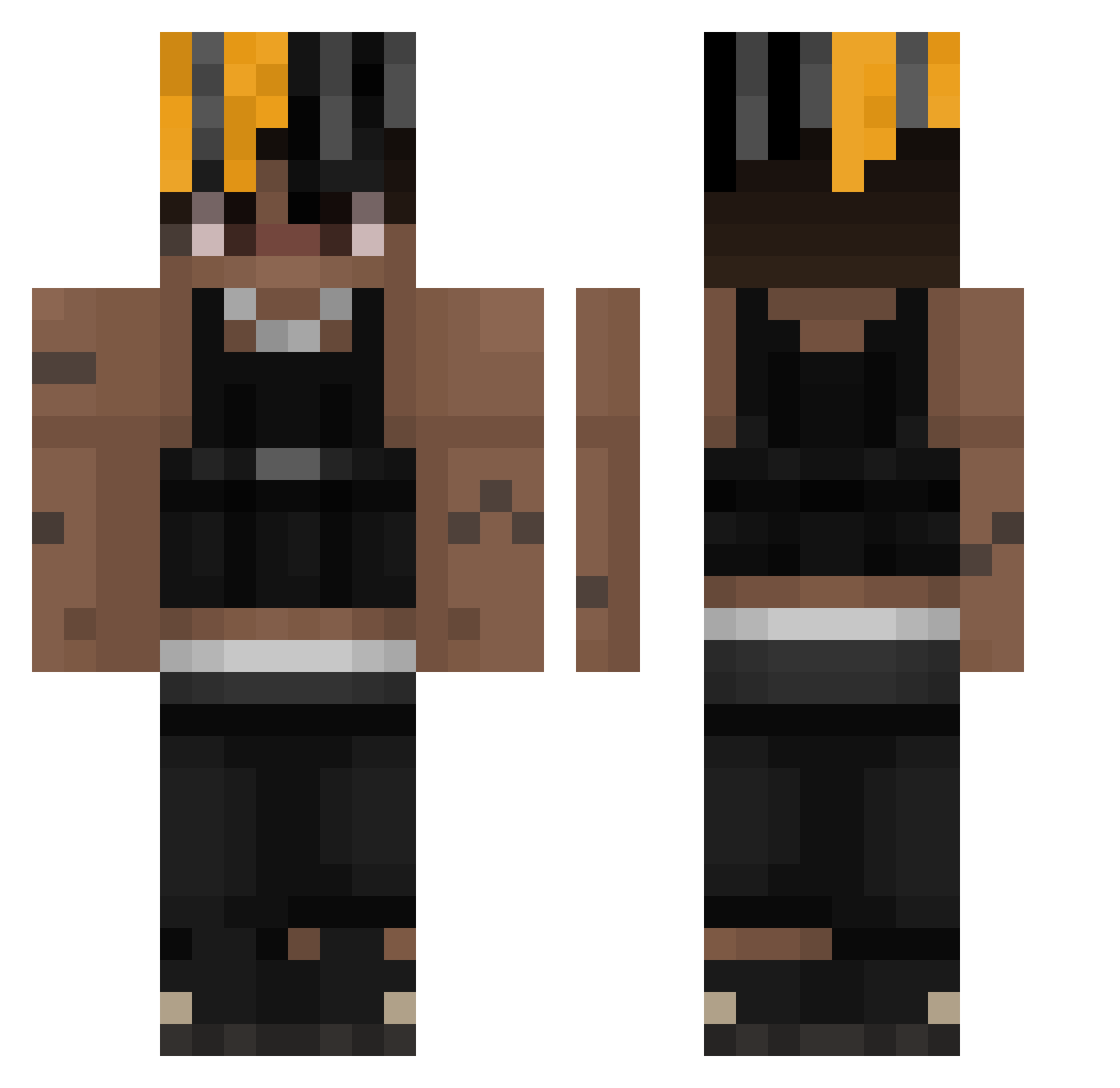 Dqavi Minecraft skin, front and back view