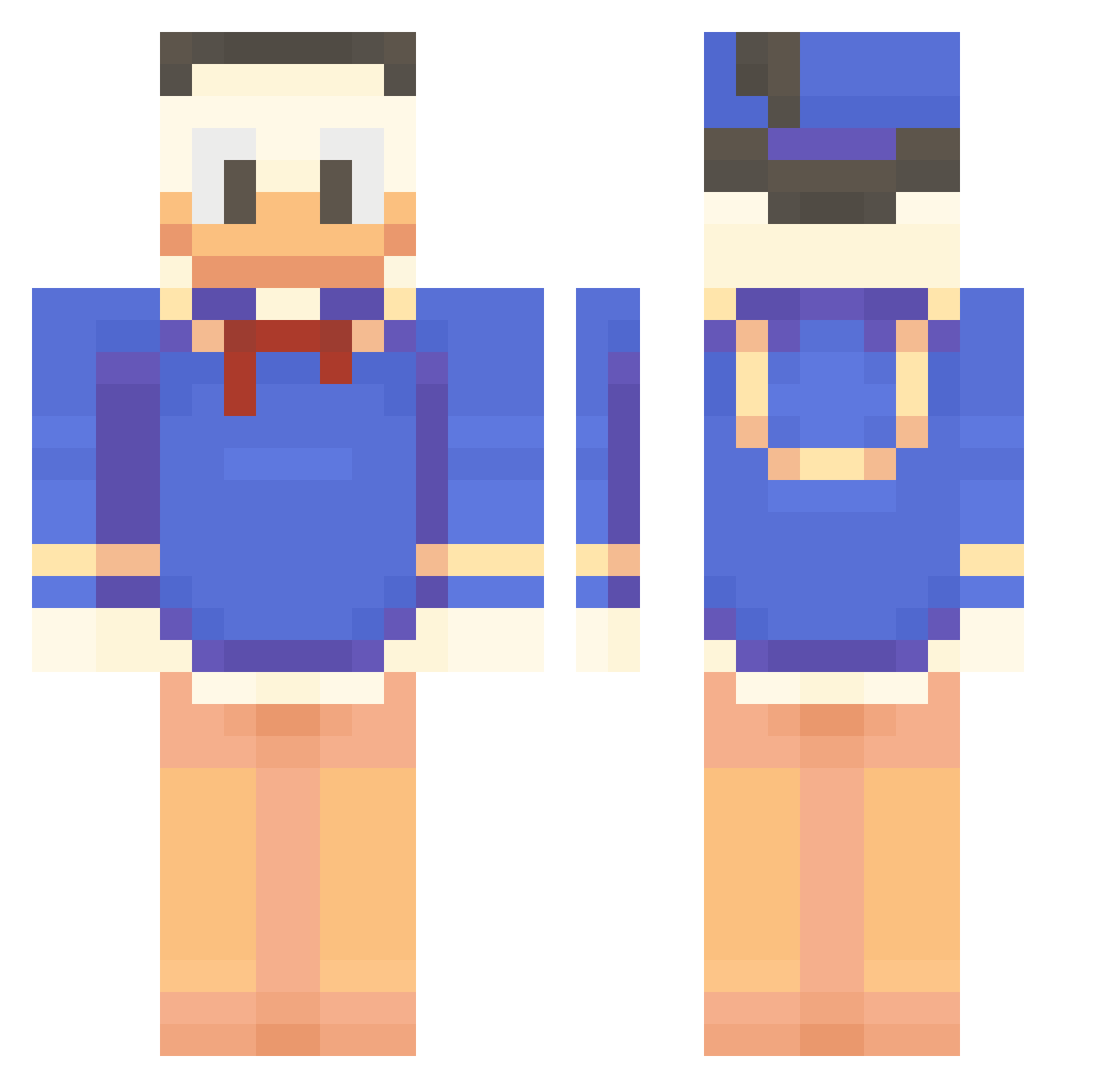 Komoda1 Minecraft skin, front and back view