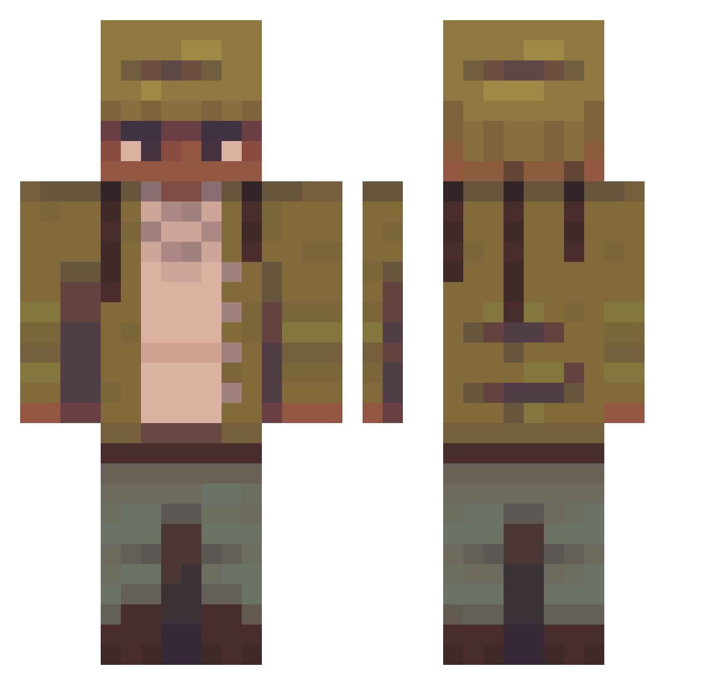 pooppoopp Minecraft skin, front and back view