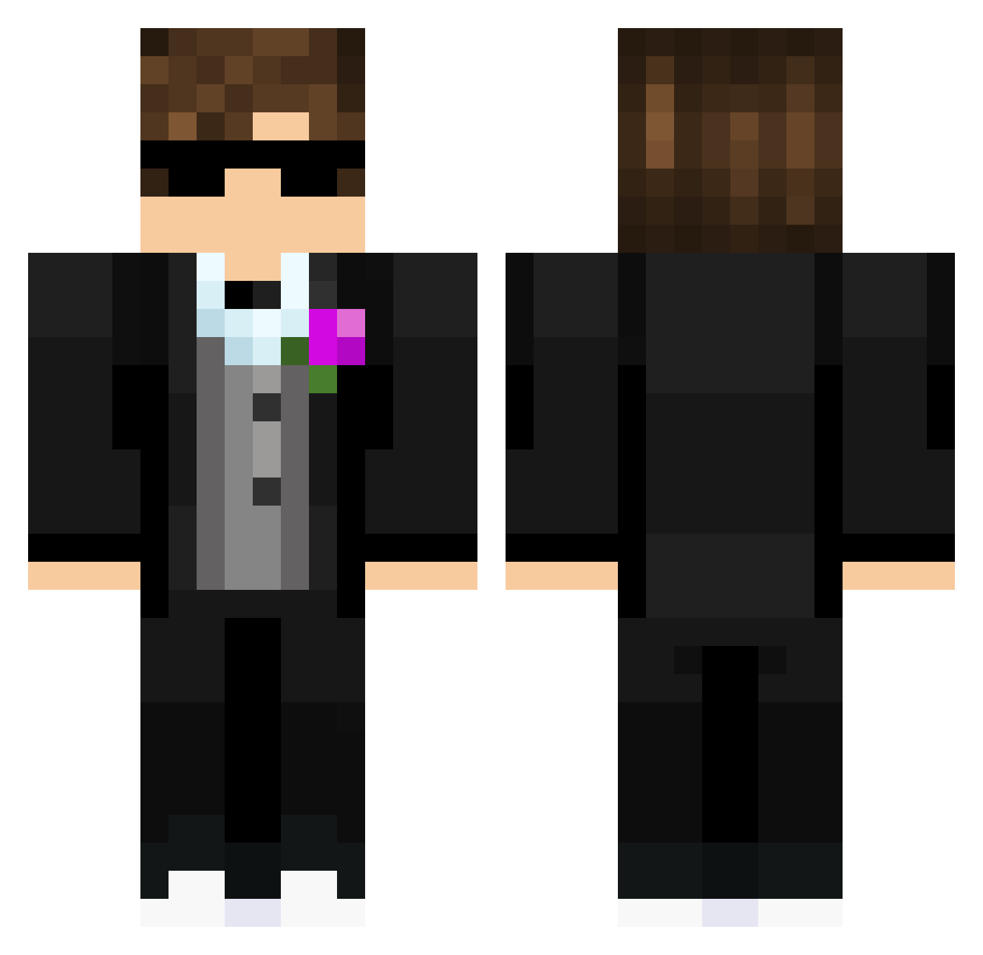 WarpSulu Minecraft skin, front and back view