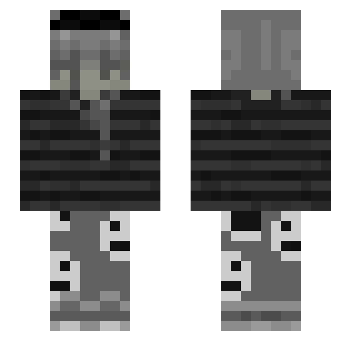 trixzzyy Minecraft skin, front and back view