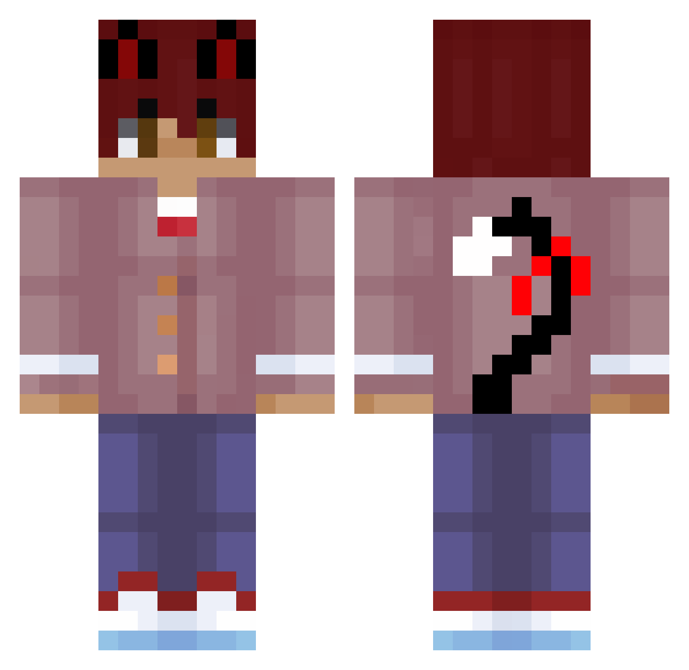 blazythefox Minecraft skin, front and back view