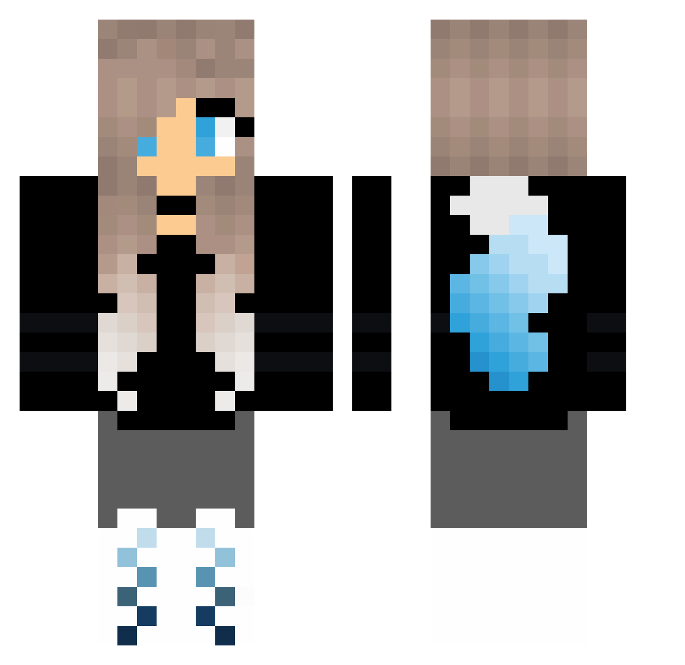 x1jacob Minecraft skin, front and back view