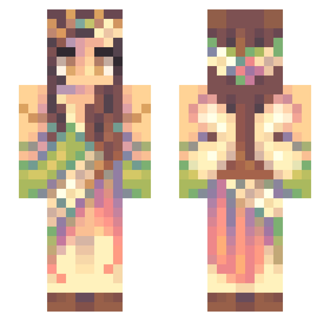 imagism Minecraft skin, front and back view