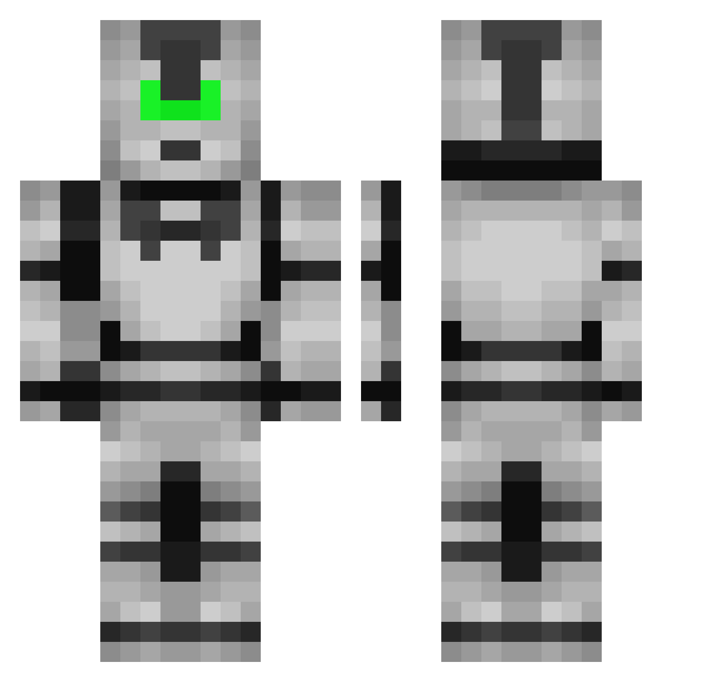 Chodius0 Minecraft skin, front and back view