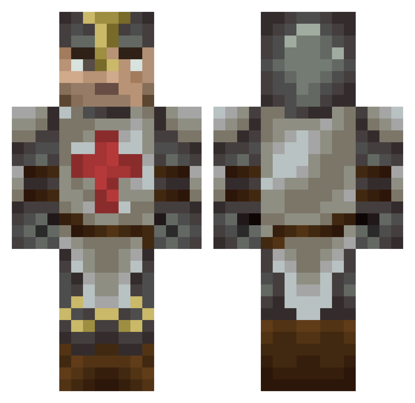 repertoire Minecraft skin, front and back view